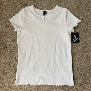 Art Class lettuce edge ribbed top